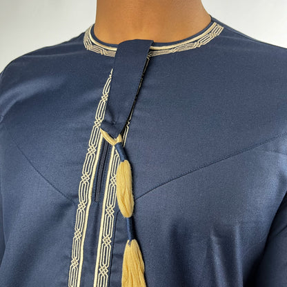 Navy Omani Tassel Thobe