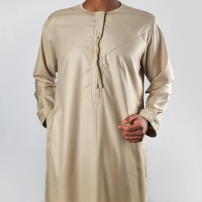 Beige Omani Tassel Thobe